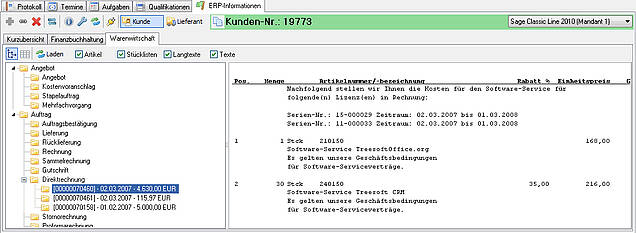 ERP-Informationen: Warenwirtschaft-Sage-Classic-Line