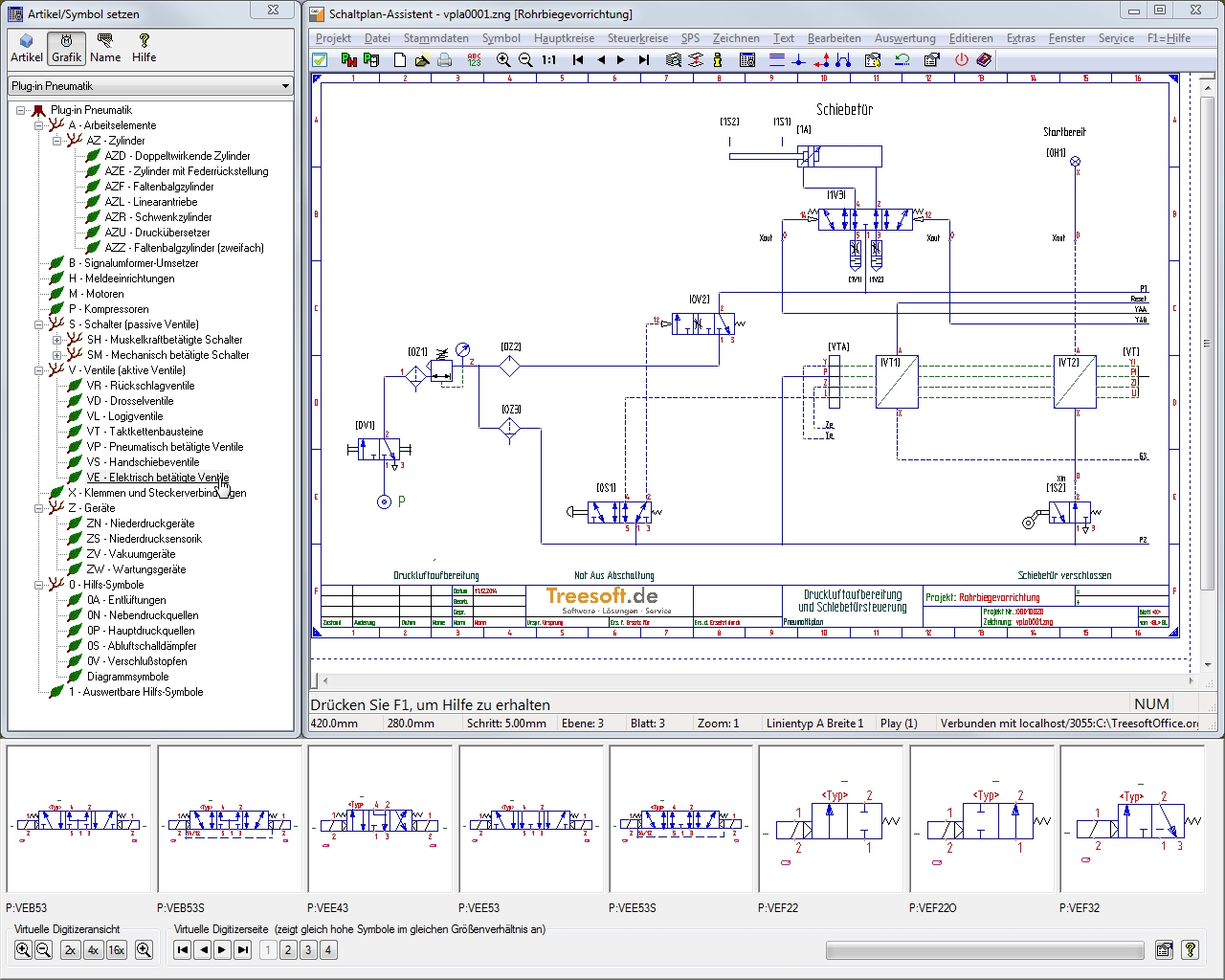 Treesoft CAD Plug-in Pneumatik